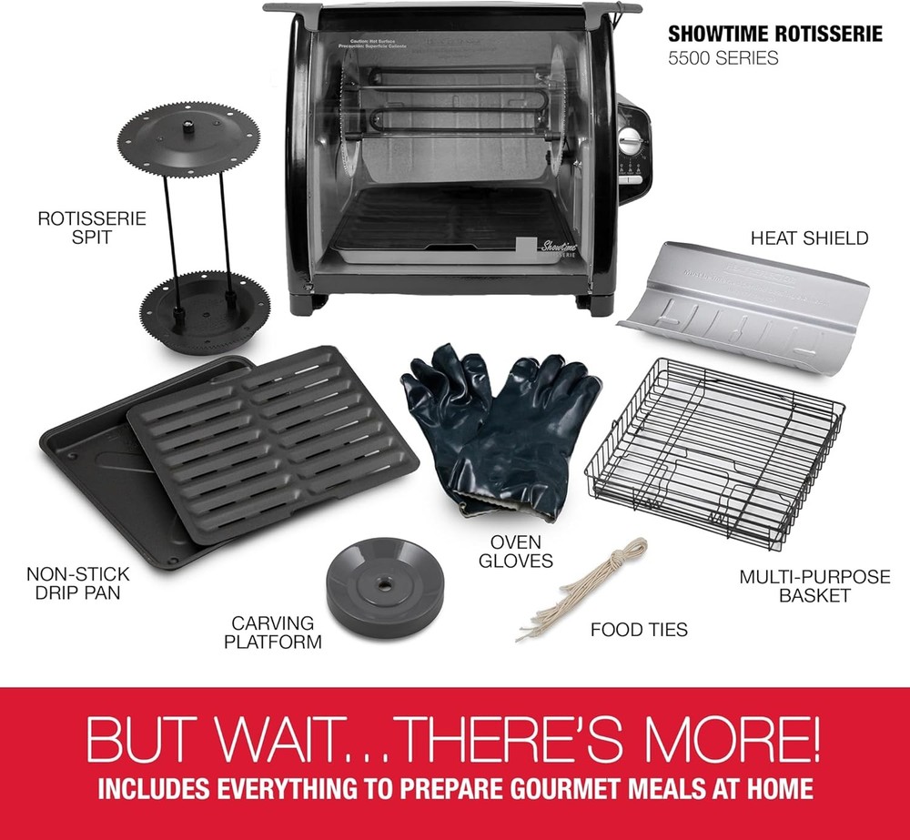 Showtime Large Capacity Rotisserie & BBQ Oven , Simple Switch Controls