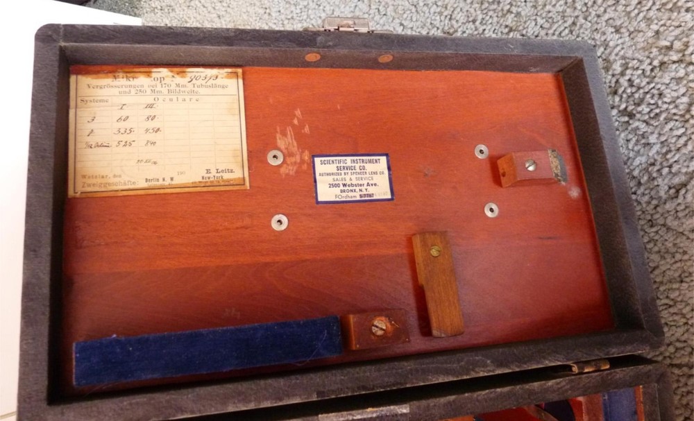 SPENCER BINOCULAR MICROSCOPE & LENSES & CASE 885