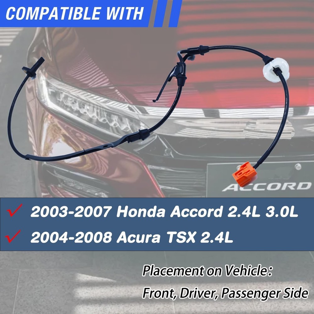ABS Wheel Speed Sensor Front Left Right Compatible with 2003-2007 Honda Accor...