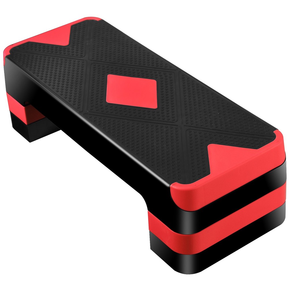 26.5" Aerobic Exercise Step Platform w/4 Risers Adjustable Workout Stepper Red