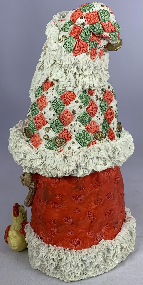 Patchwork Santa Figure With Animals 7”