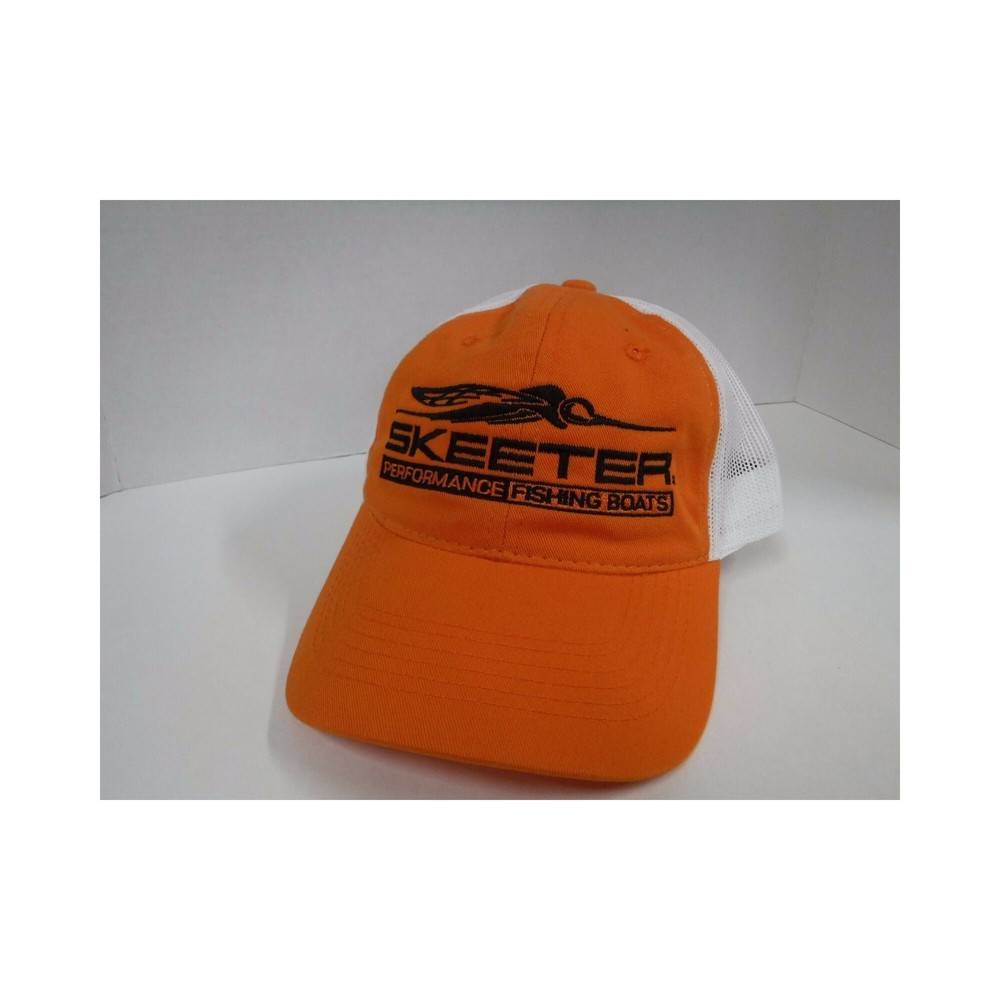 New Authentic Skeeter Richardson Hat Orange/ Baseball Style/ Back White Mesh/ Ea