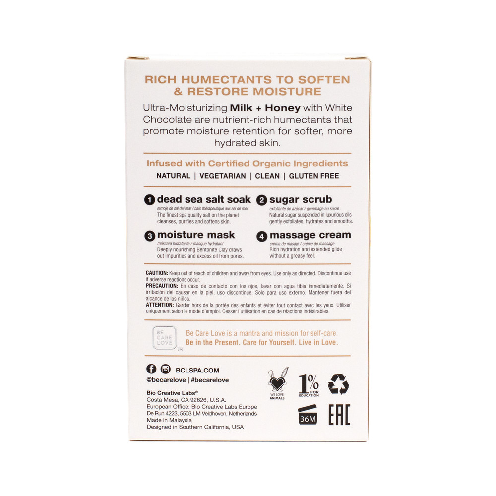 BCL Spa Milk + Honey Complete 4-Step System, Single Use Packet Box