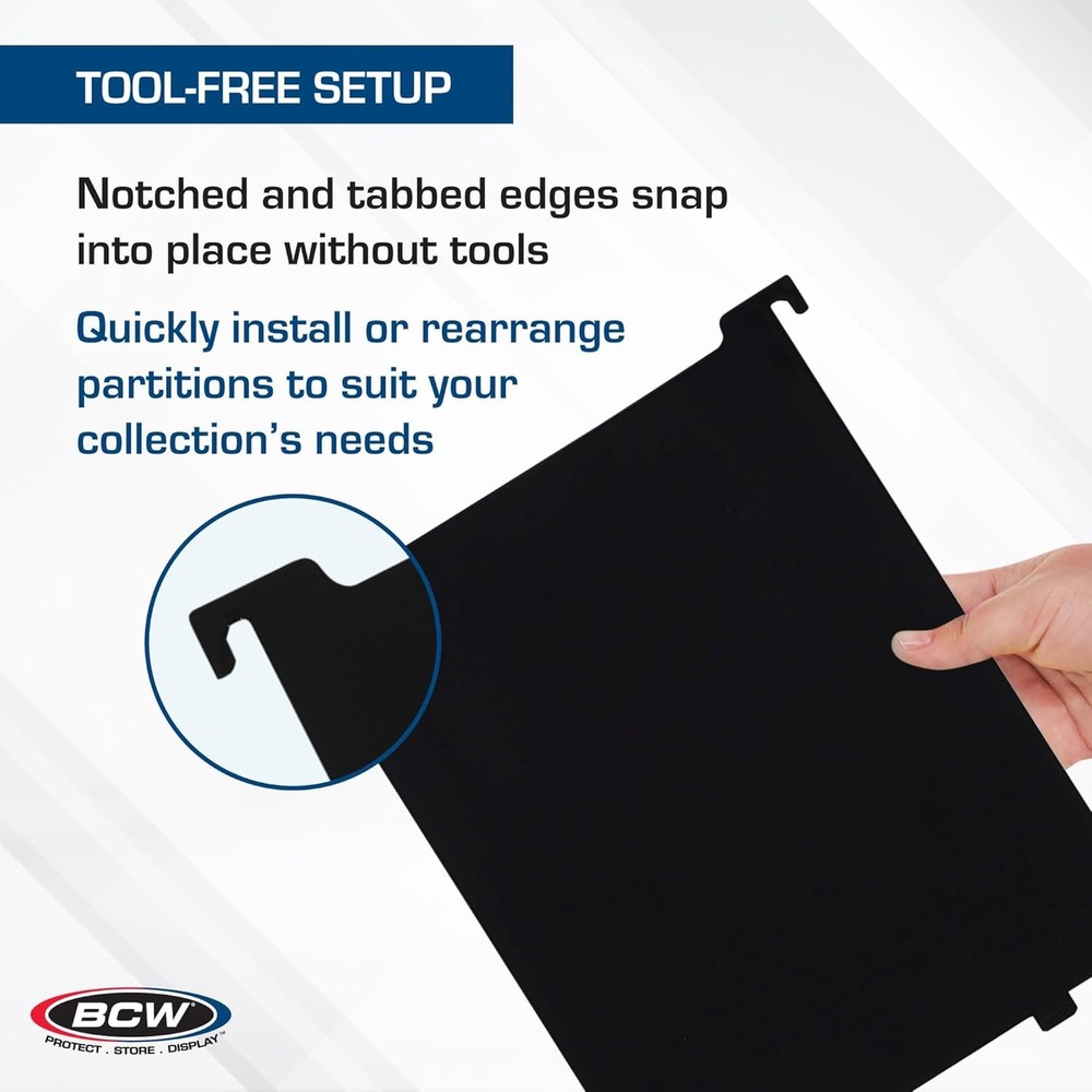 BCW Magazine Bin Partitions 3-Pack Black Plastic
