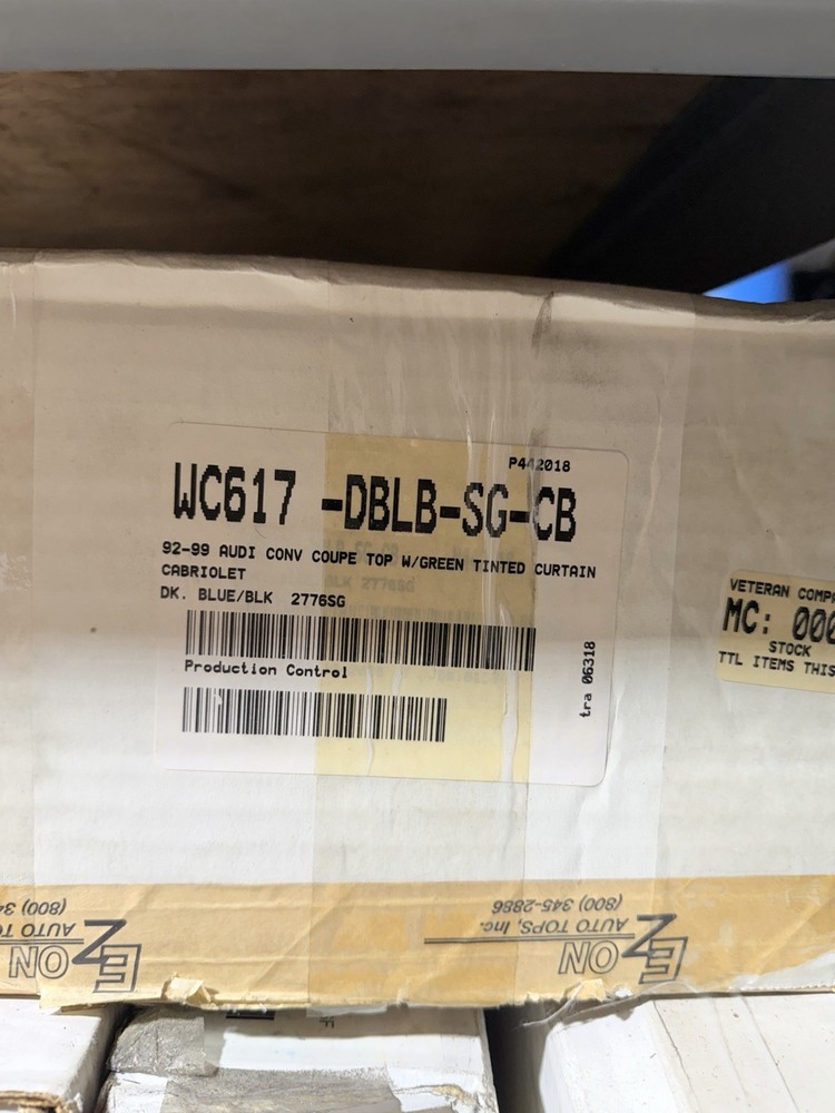 1992-99 Audi Soft Top Dr.Blue/Black Plastic Window