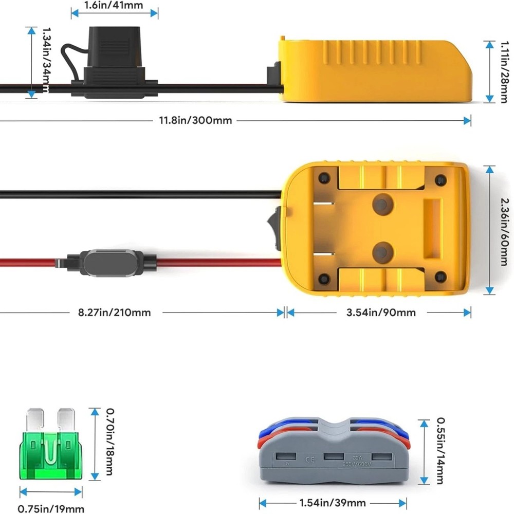 Starlink Mini Battery Adapter for Dewalt Battery with DC Power Cable