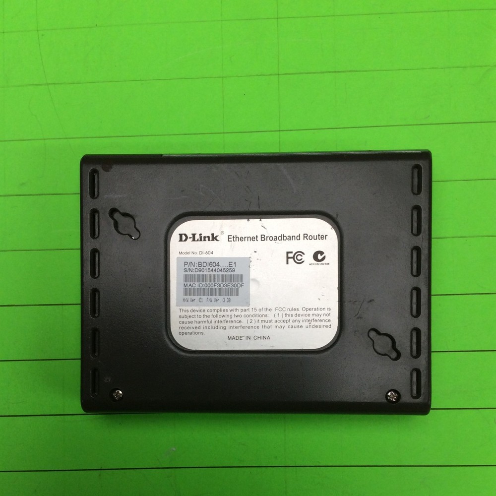 Network D-LINK DI-604 Ethernet Broadband Router (NO Adapter /Cables)
