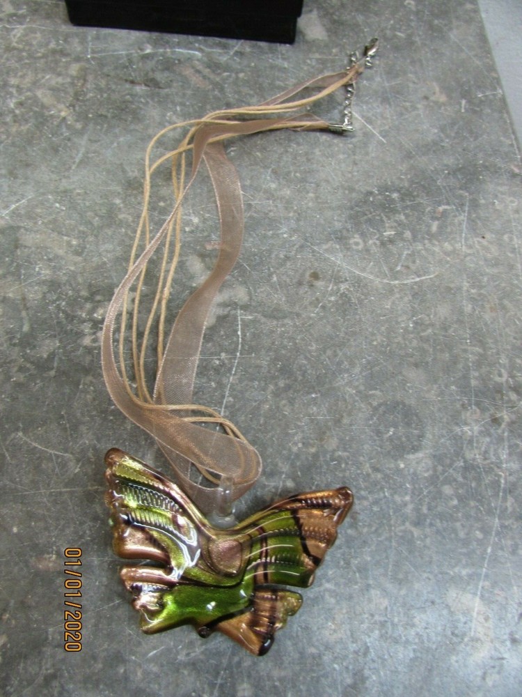 glass butterfly shape handmade necklace