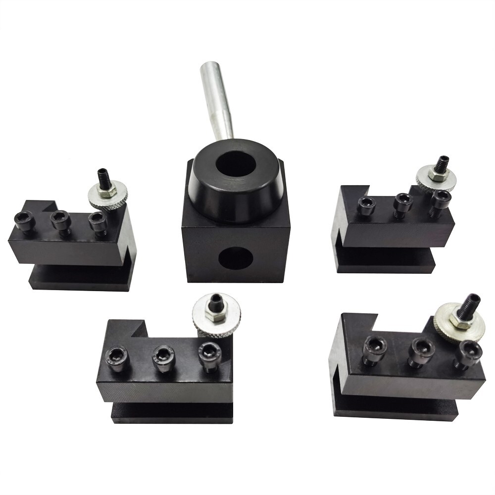 5Pcs High Precision Wedge Type Quick Change Tool Post Holder Set For Lathe 0.59"