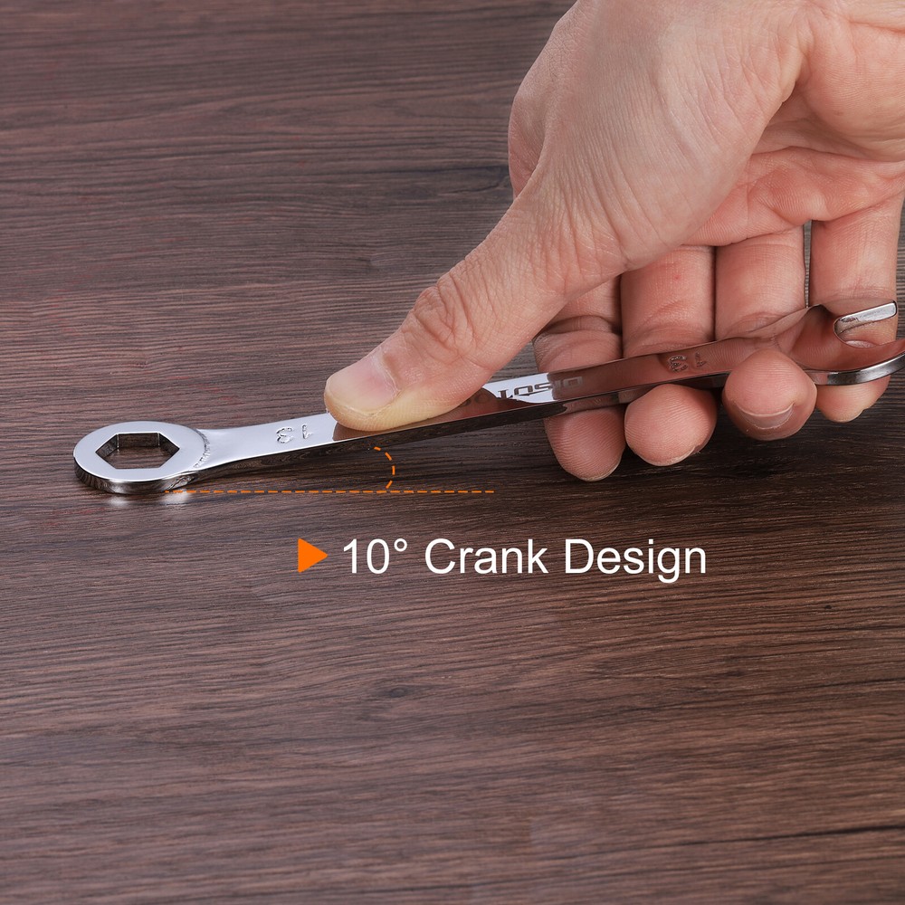 Thin Combination Wrench 13mm 6-Point Chrome Plated Steel, Silver