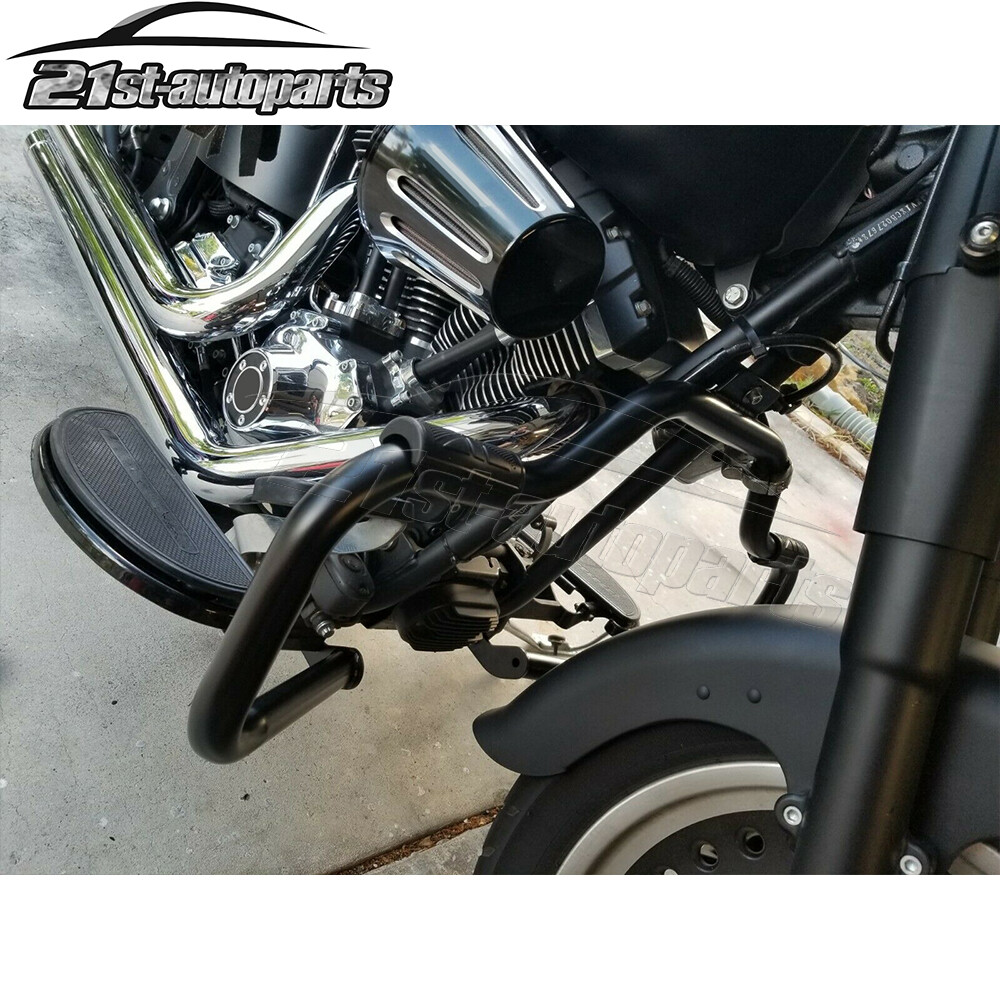 Front Mustache Engine Guard Crash Bar For 00-17 Harley Heritage Softail Fatboy
