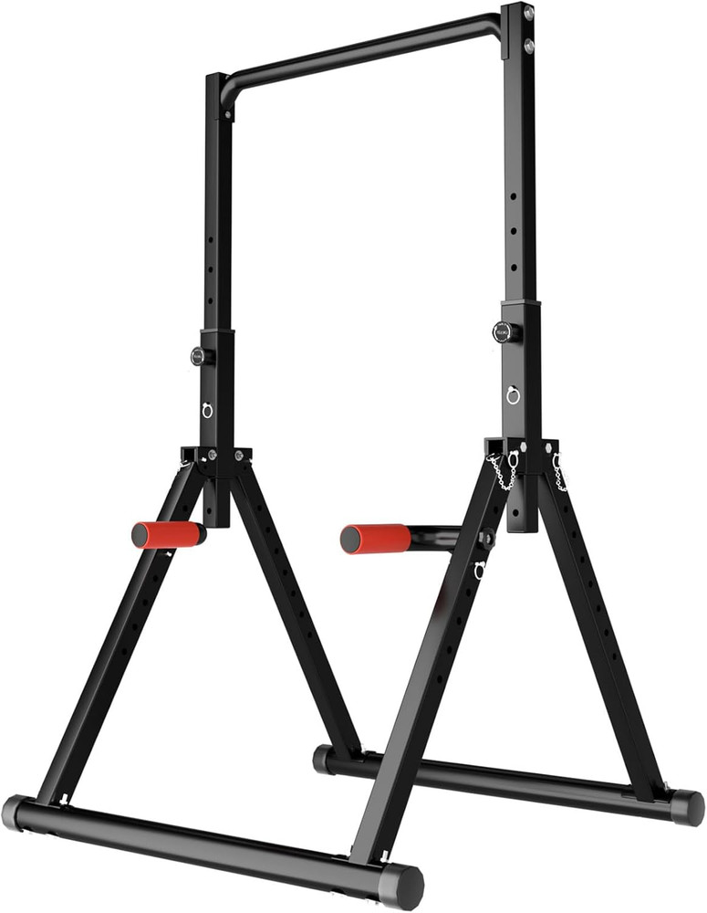 Adjustable Foldable Power Tower - 700Lbs Pull Up Bar & Dip Station