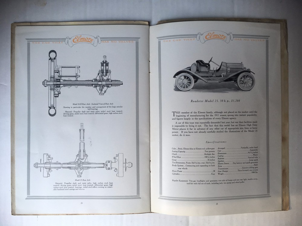 ORIGINAL 1911 ELMORE AUTOMOBILES CATALOG