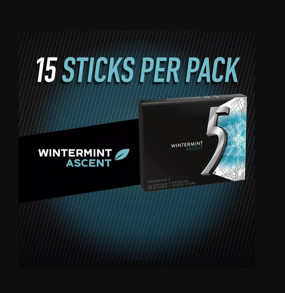 Wrigley's 5 Gum Wintermint Ascent, 10 Pack- 150 Count