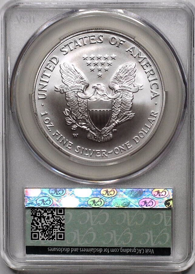 2007-W Burnished Silver Eagle MS69 CAC West Point