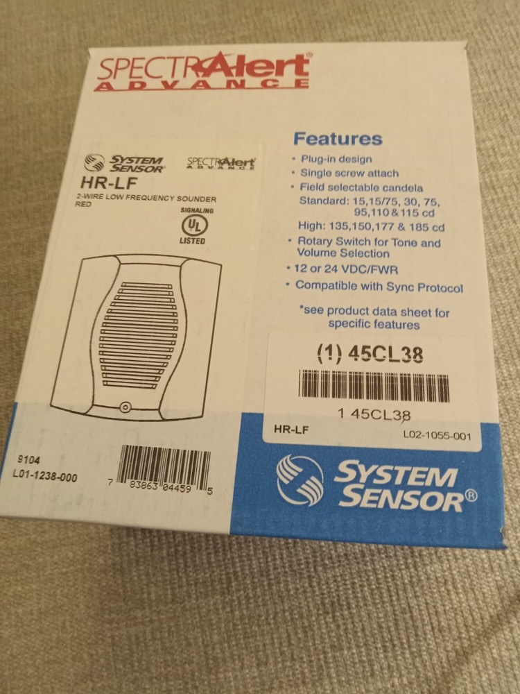 System Sensor HR-LF Fire Alarm Low-frequency Sounder NEW