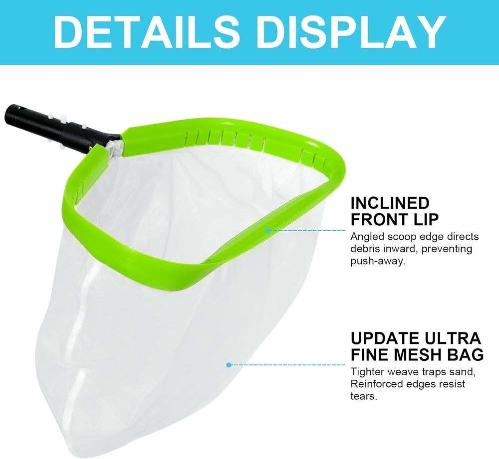 Professional Ultra Fine Mesh Pool Leaf Skimmer Net with Aluminum Frame