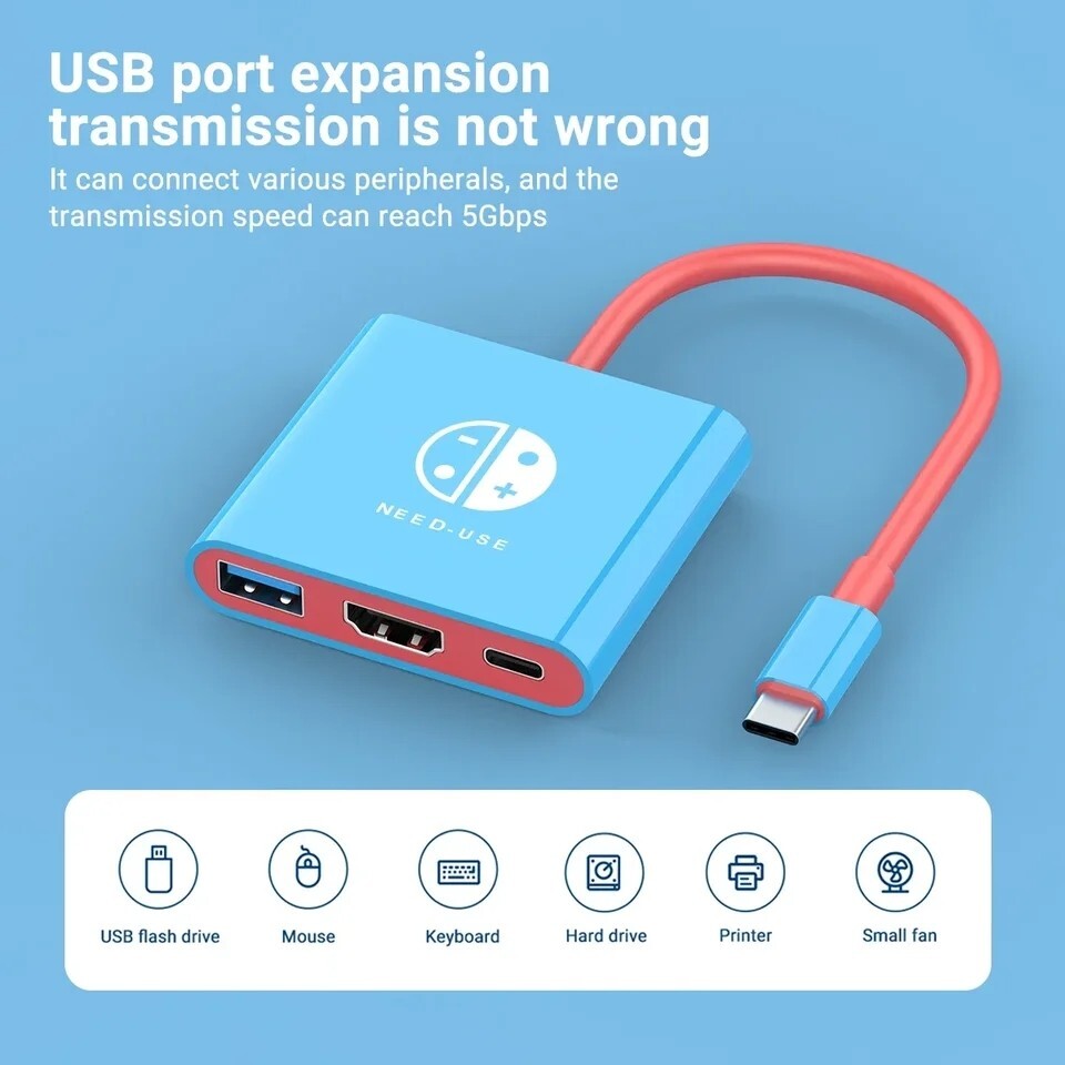 HDMI TV Dock For Nintendo Switch 2 Docking Replacement Adapter Converter