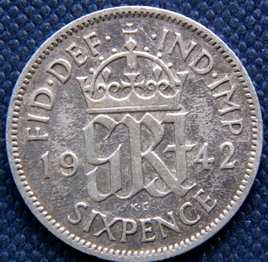 Great Britain, Six Pence 1942 silver coin, #2