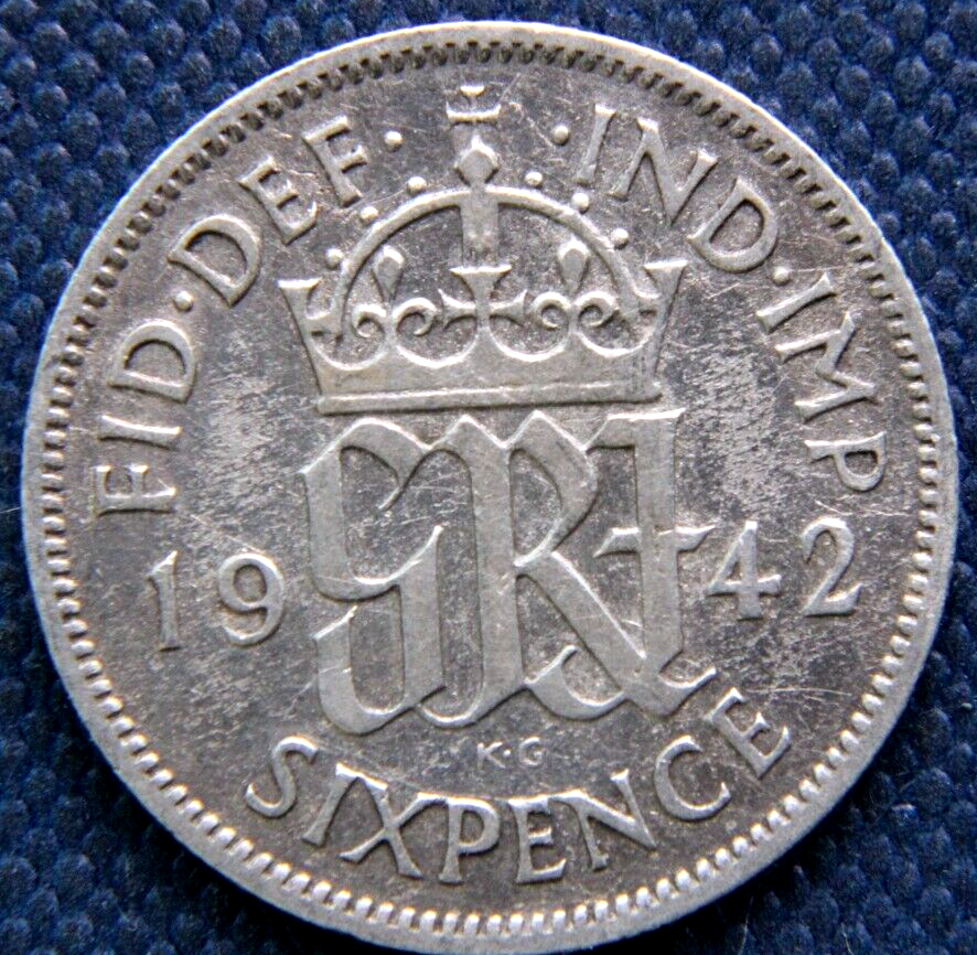 Great Britain, Six Pence 1942 silver coin, #2