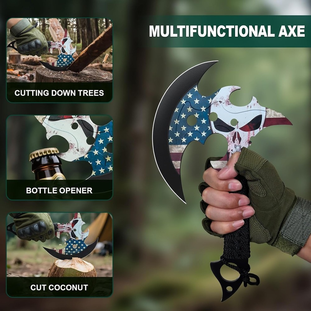 Outdoor 13" Camping Hatchet,Multi Functional Shock-Absorbing Hand Pattern