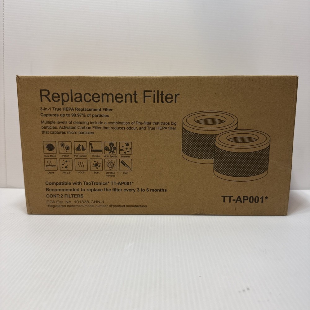 True HEPA Filter Replacement, Compatible with TaoTronics TT-AP001
