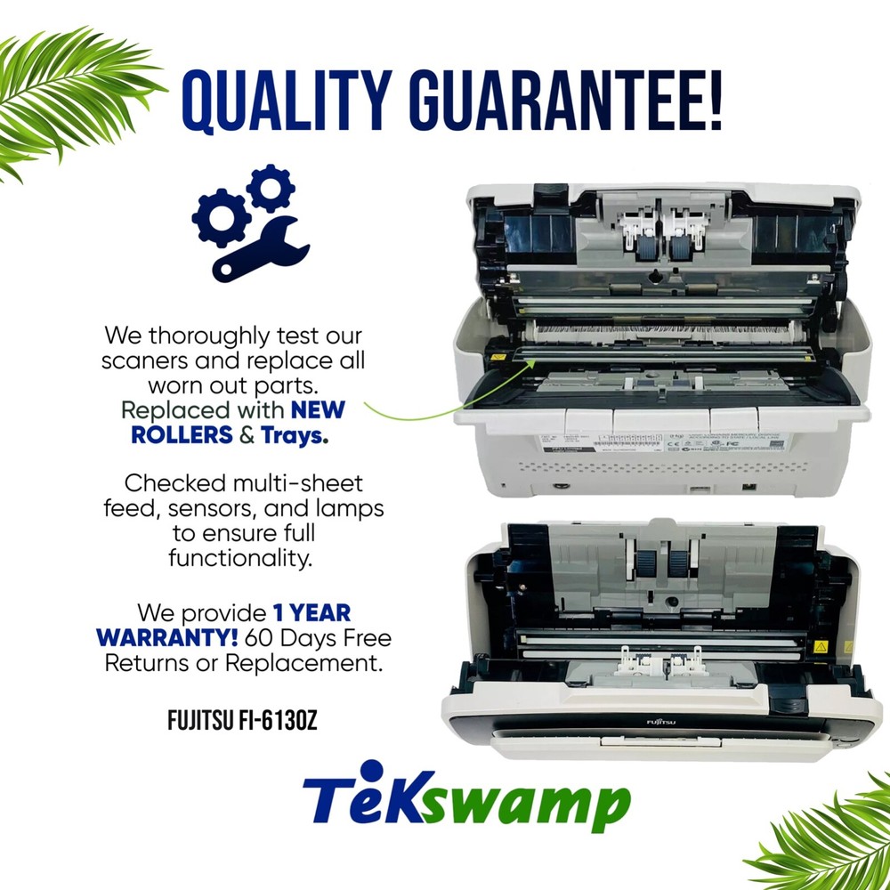 Fujitsu Fi-6130 Advanced Document Scanner for Efficient Workflow w/Accessories