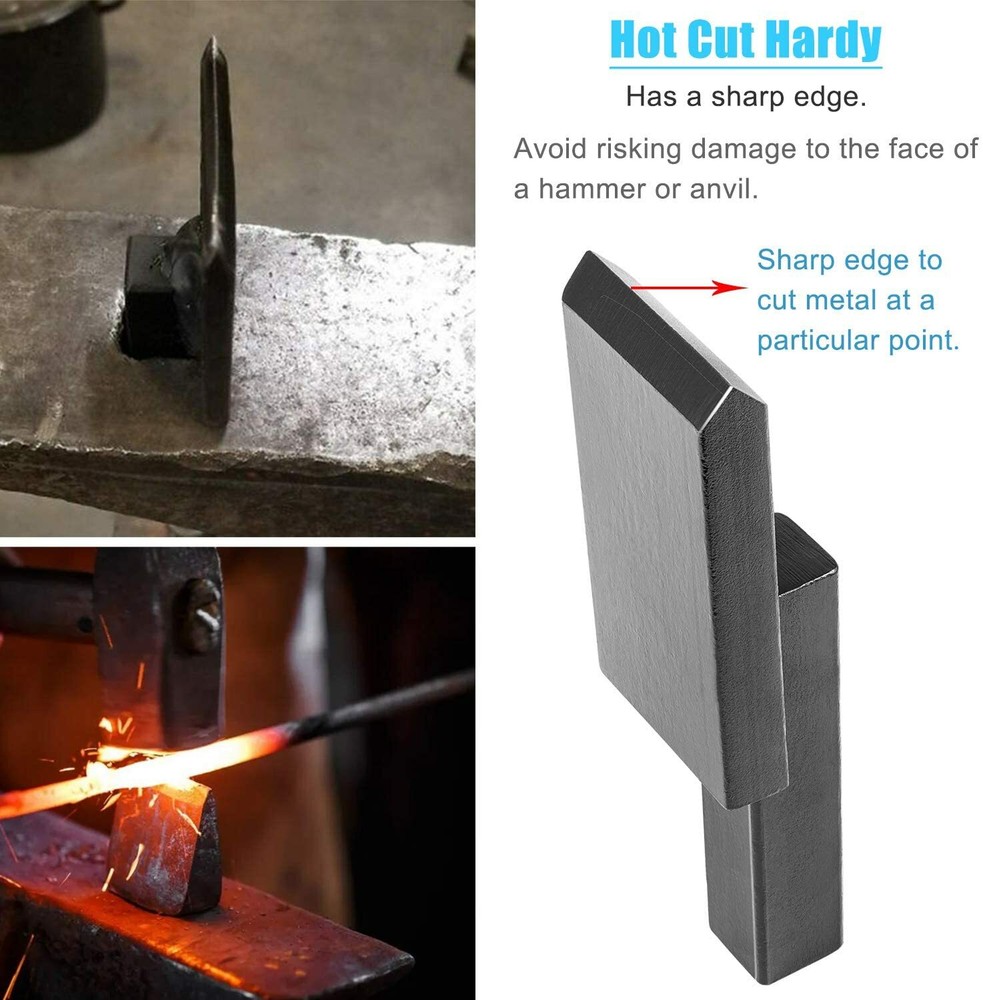 3/4" Blacksmith Anvil Forge Hardy Tool Hot Cut Creasing Stake Spring Fuller set.