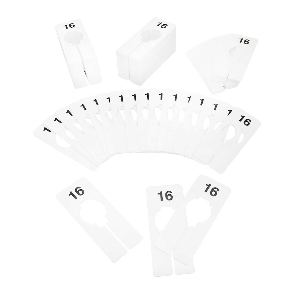 Hangers Retail Clothing 2" x 5" Rectangular Plastic Size 16 Dividers 10Pcs White