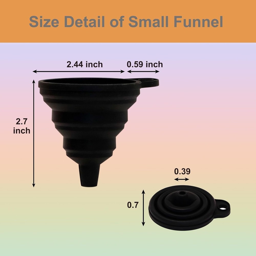 Multi-Purpose 6-Piece Kitchen Funnel Set, Ideal for Canning & Liquid Transfers