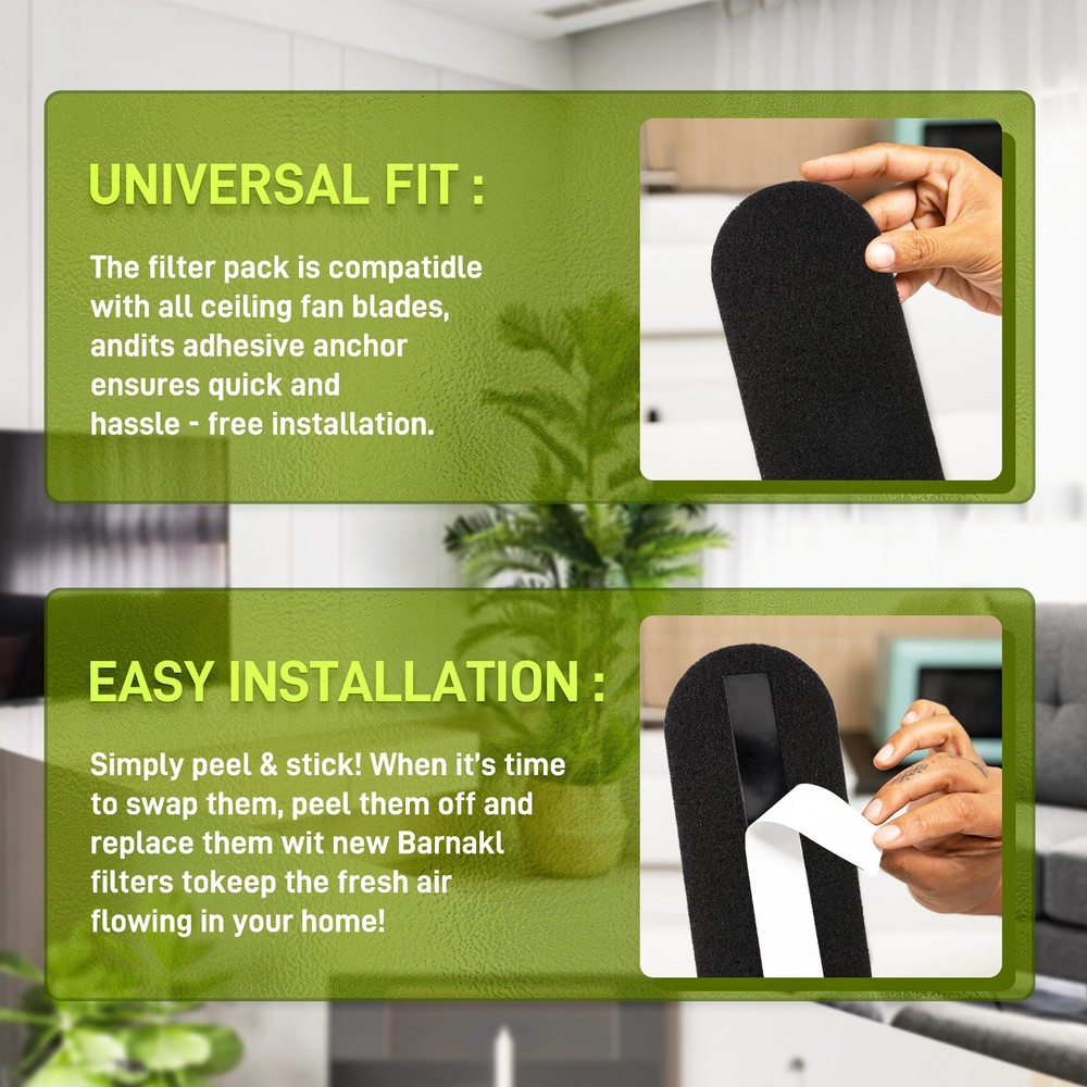 NEW Universal Ceiling Fan Filters - Activated carbon Filter 3MM, Easy to replace