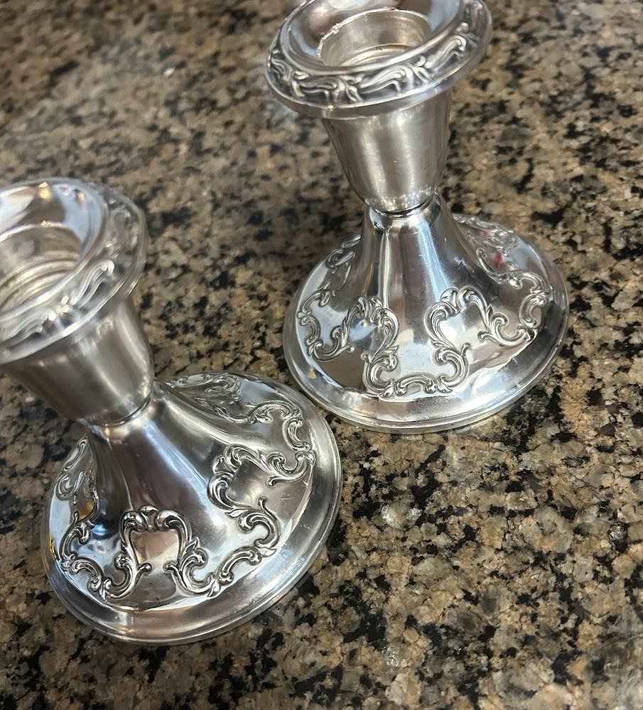 Gorham Weighted Sterling Chantilly Candlesticks #1411