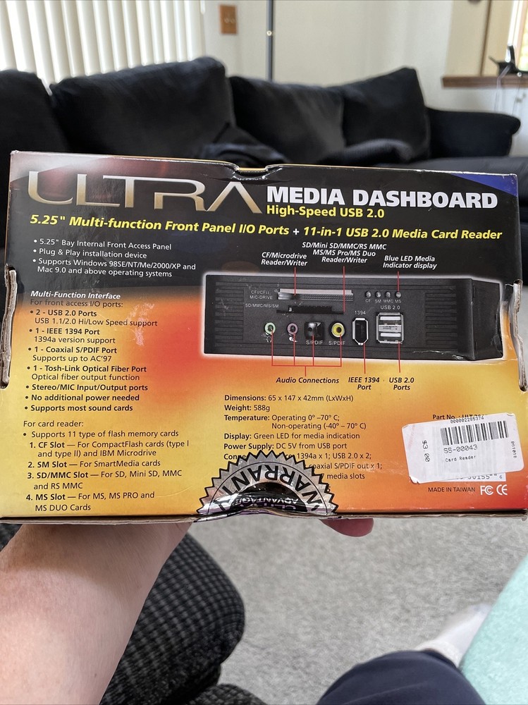 Ultra Media Dashboard High Speed USB 2.0 Card Reader New In Box