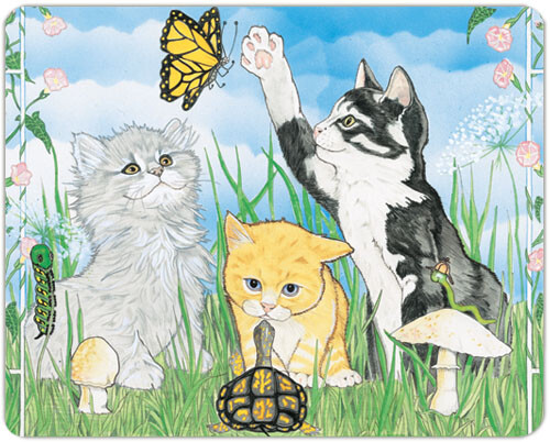 Cats Springtime Kitties Small Cutting Board