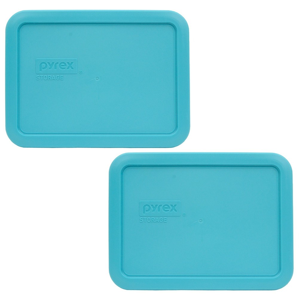 Pyrex 7210-PC Surf Blue Rectangular Food Storage Replacement Lid Cover (2-Pack)
