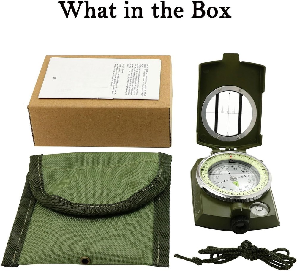 Lightweight Survival Compass with Lensatic Function - Ideal for Night Navigation