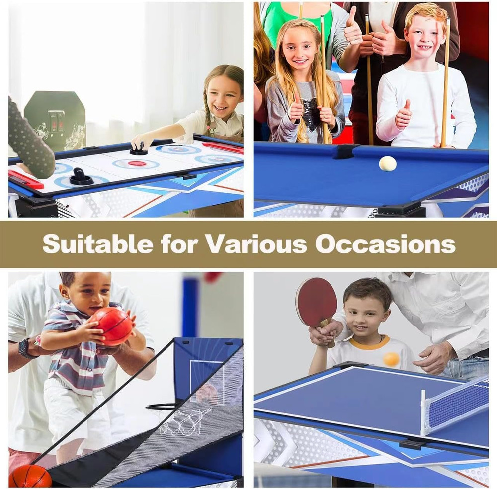 5-In-1 Multi Game Combination Table Set Table Tennis Table, Pool Table, Archery,