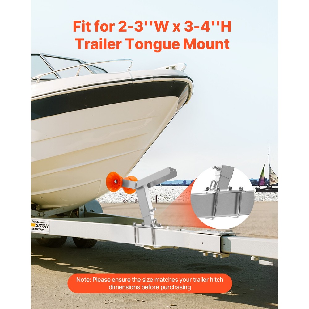 Boat Trailer Winch Stand with Roller Adjustable Height Boat Winch Mount