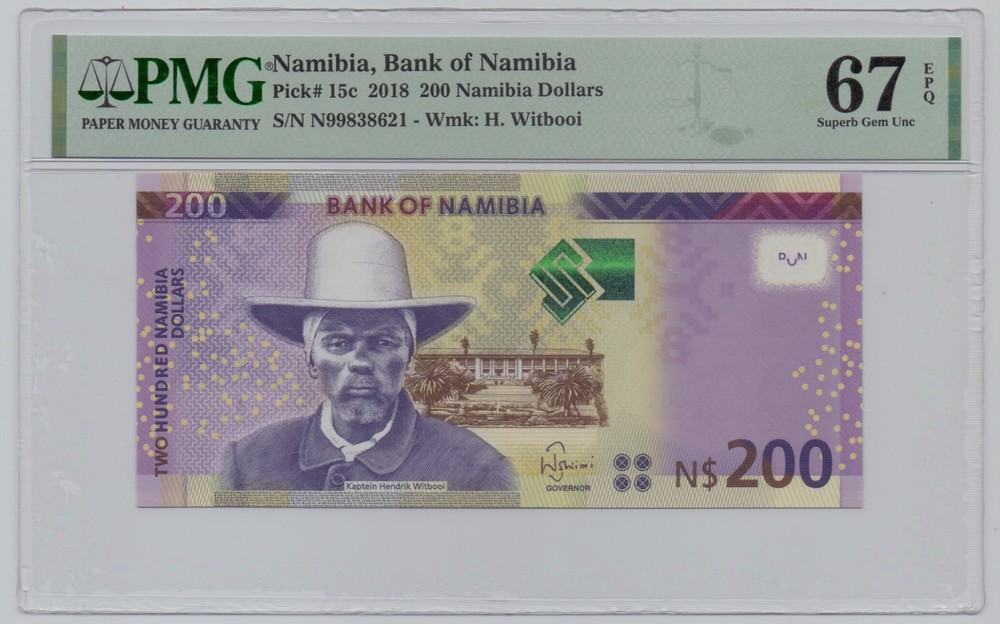 Namibia, 2018, 200 Dollars – PMG 67 (P-15c)