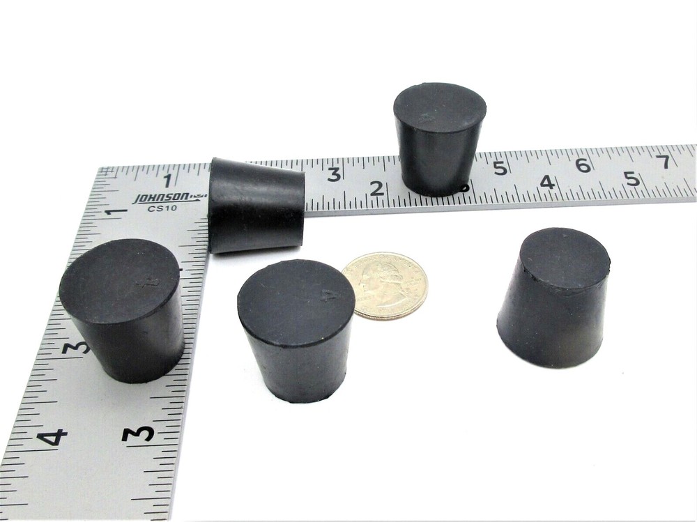 #2 Solid Rubber Stoppers Tapered Plug Bung Cork Fits 19/32"-45/64" ID