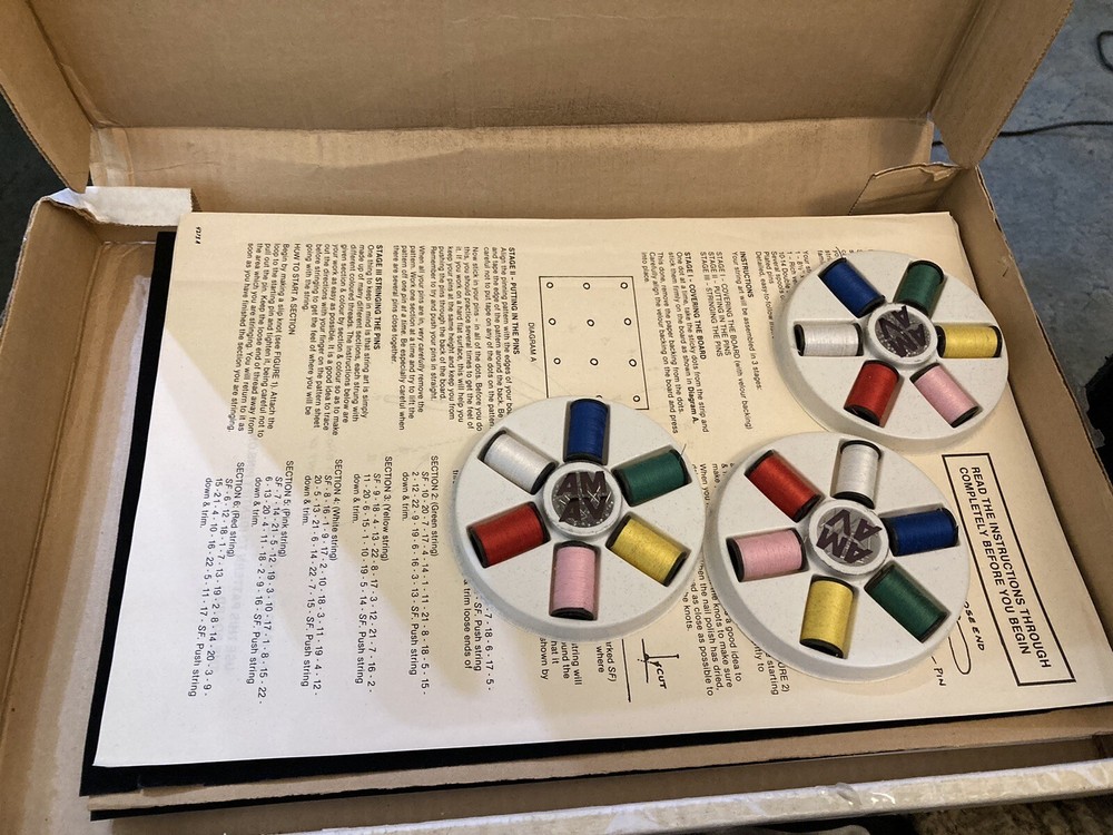 Rare Vintage String Art Kit Make 3 designs #395