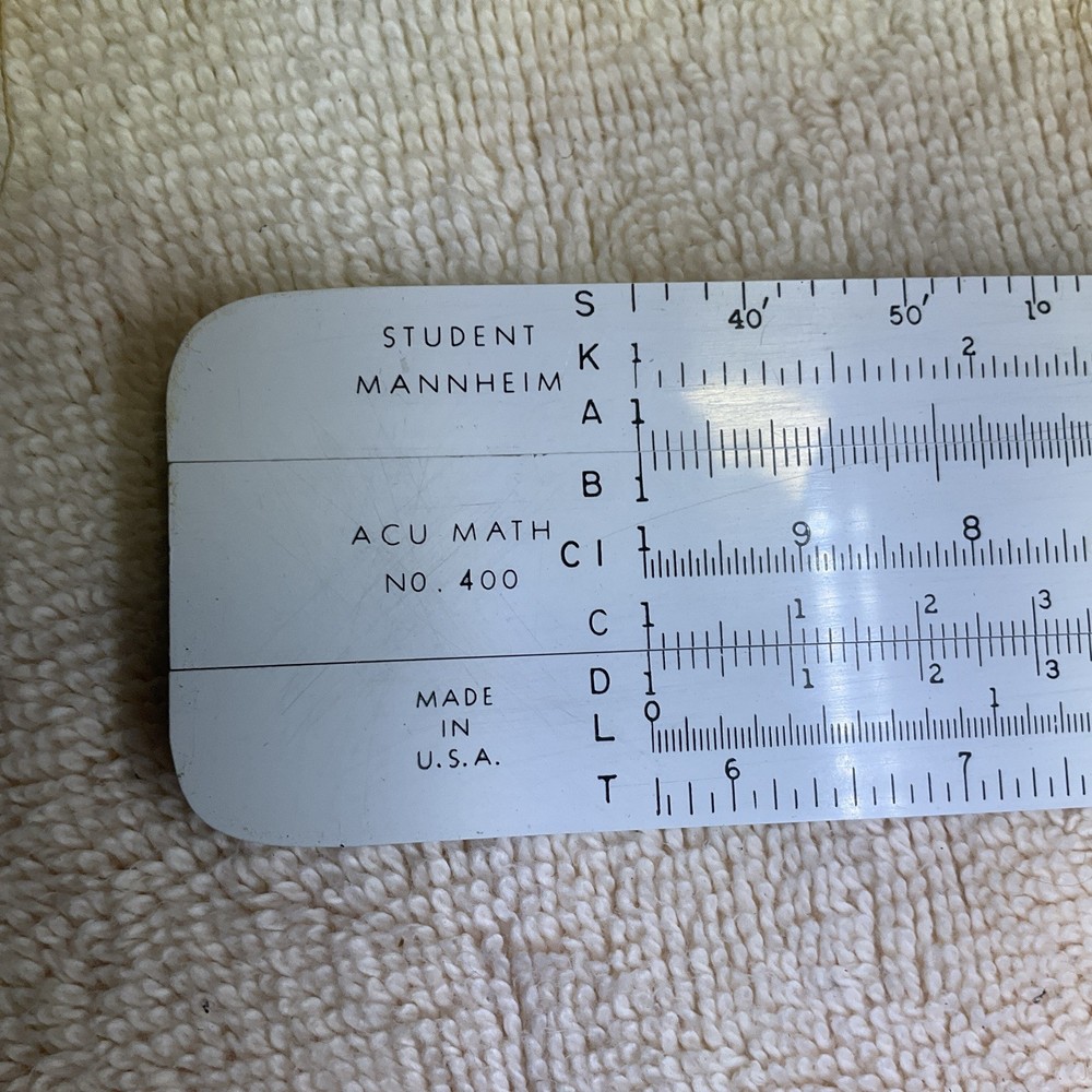 Vintage ACU-Math No. 400 Mannheim Slide Rule with case Engineering Ruler