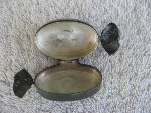 Engraved Silver Twist Candy Shape Pill Box-Impressed Mark 925-EX. Cond.