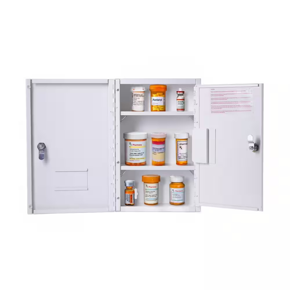 14.5 In. H X 9.5 In. W Medium Rectangular White Steel Surface Mount Double Door