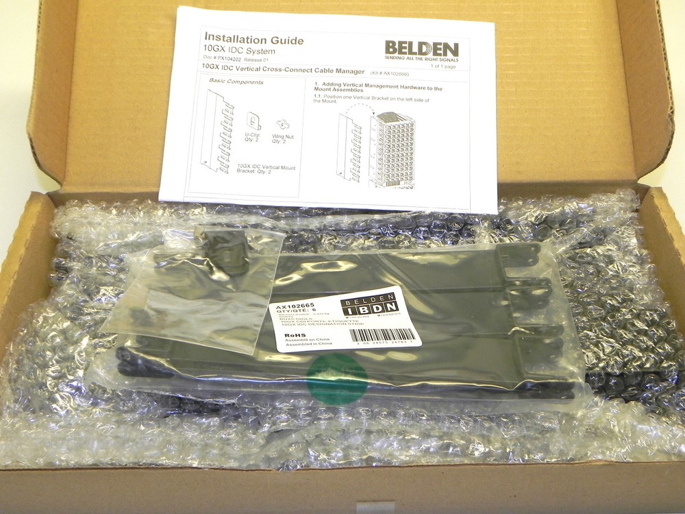 Belden AX102666 10GX 1DC System, Vertical X-Connect Cable Manager, Black