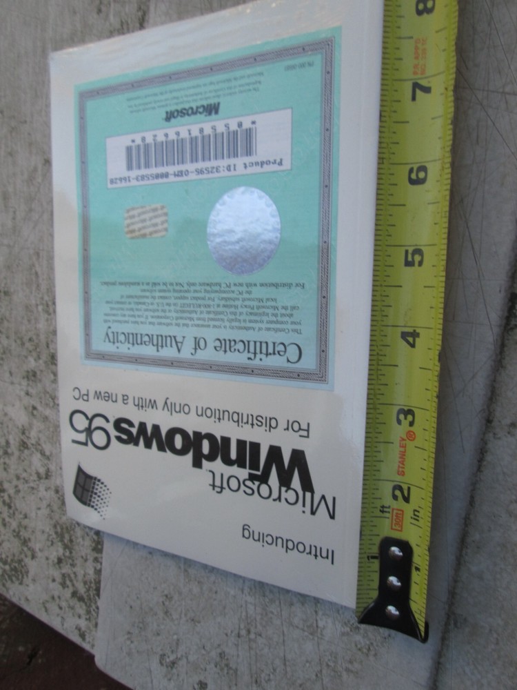 Sealed Unopened Introducing Microsoft Windows 95 Computer Manual w/Certificate