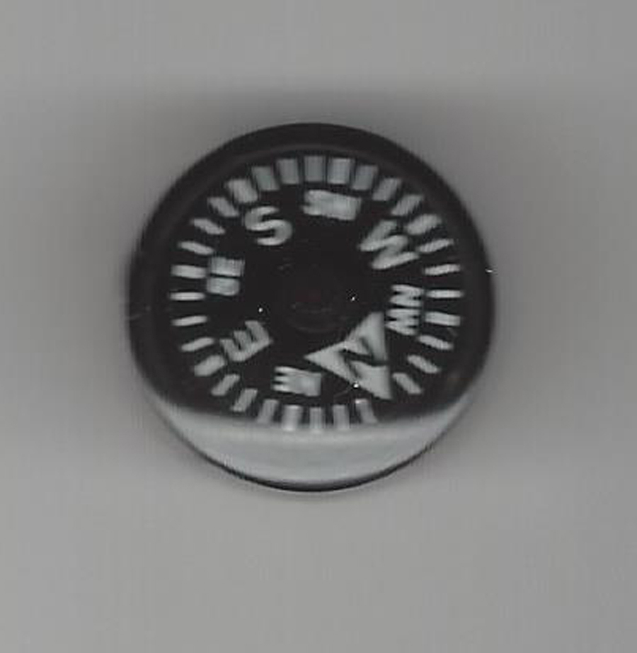 20mm Button Compass - Grade A, Liquid Filled, Luminous, EDC (About 3/4")