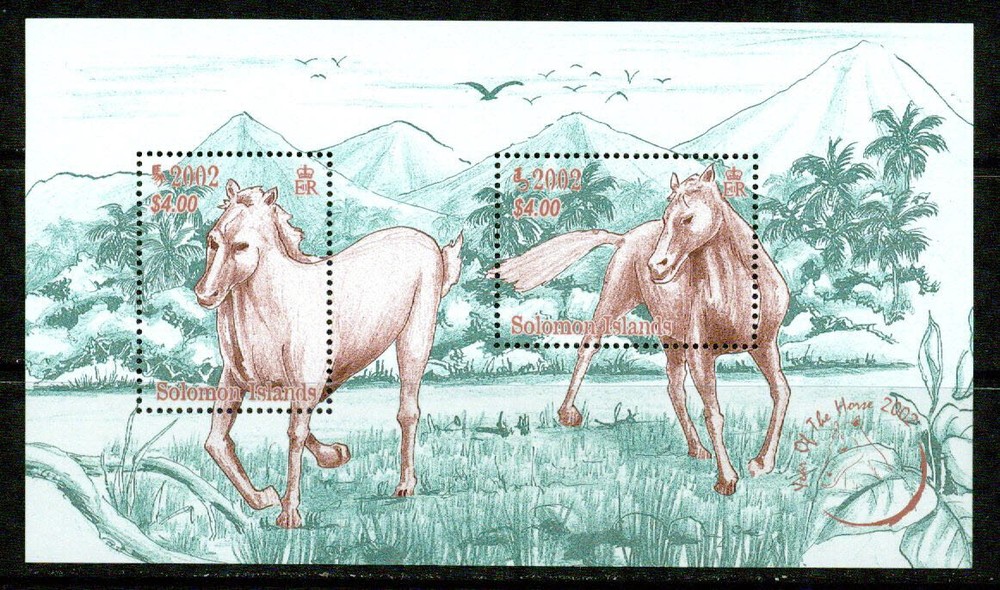 SOLOMON ISLANDS   - 2002 – HORSES – VF  **