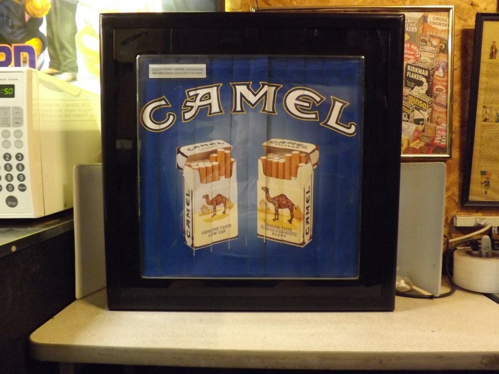 CAMEL MOVING SIGN SHOWS THREE SIGNS