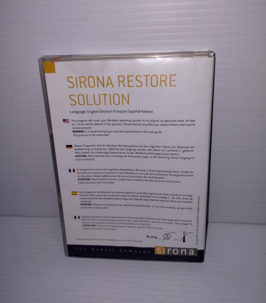 SIRONA CEREC inLab RESTORE SOLUTION DVD V1.0